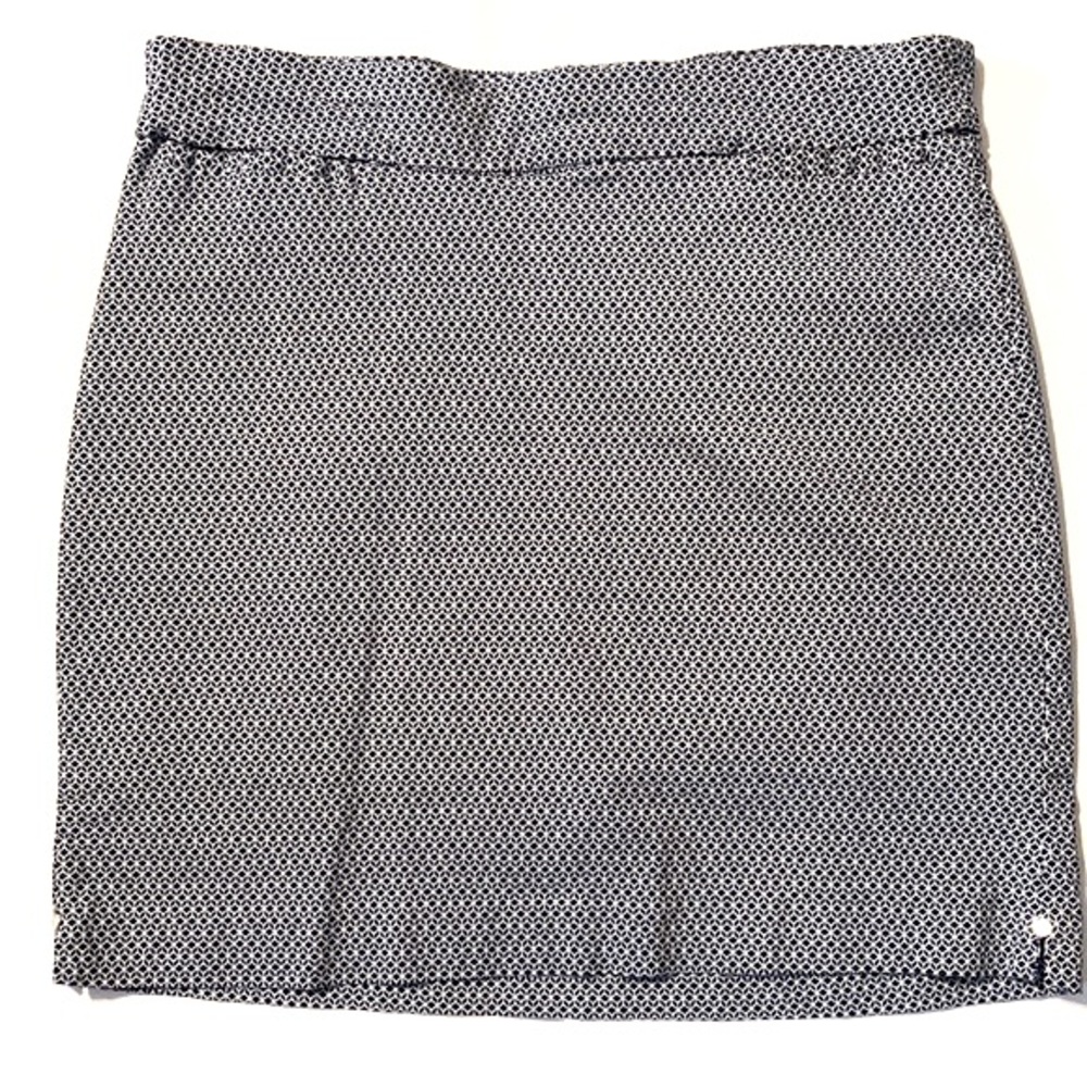 Kim Rogers Navy Blue and White Print Skort Size 18